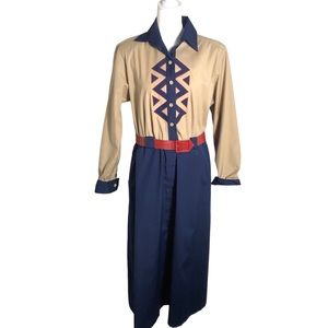 Willi Of California vintage midi belted shirt dress. Sz 6